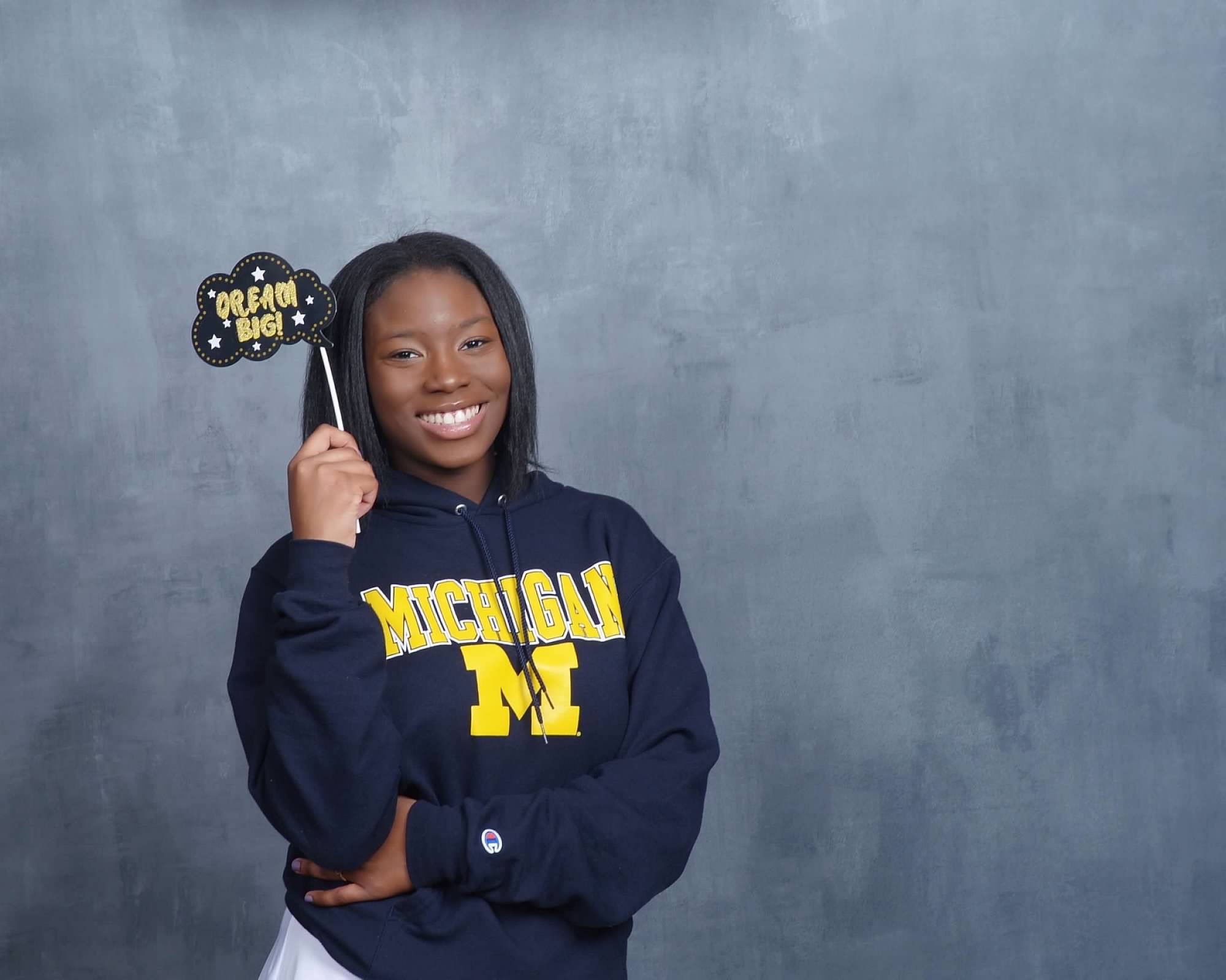 Me wearing a Michigan hoodie because Michigan is the best